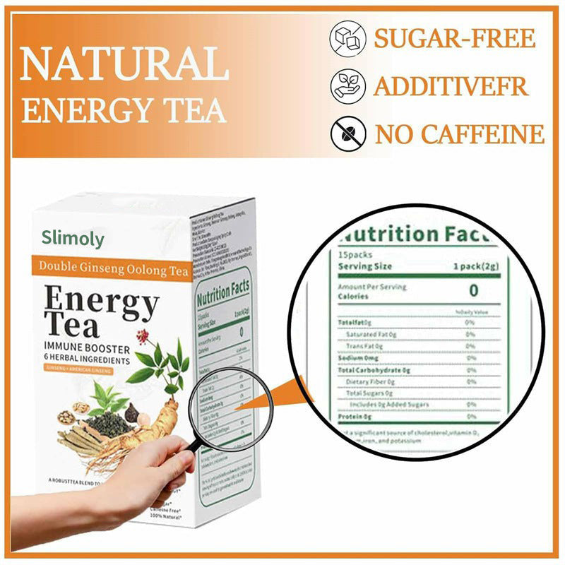 Juxek™ Men's Focus Energy Tea - Freeze-Dried Pure Ginseng Tea for Immune Support & Mental Stamina